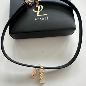 YSL Beauté New in Box Black Bracelet or Choker with Gold YSL/Libre Hardware/Box